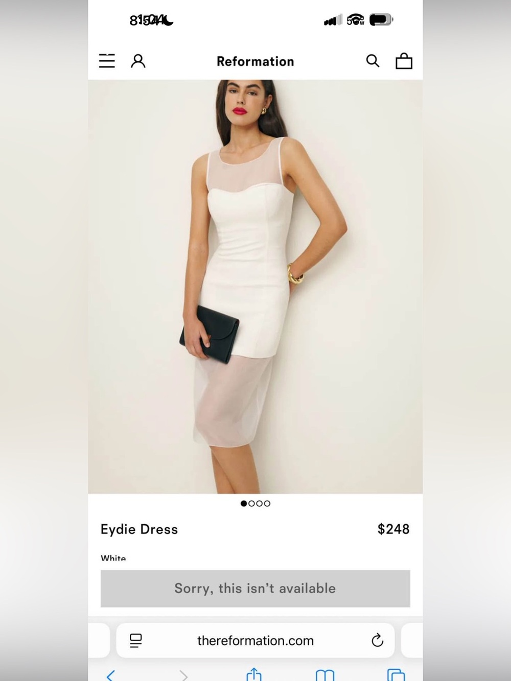 Reformation Eydie Dress in White